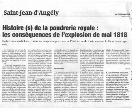 Histoire de la Poudrerie royale, texte 10 de 10 de Mr. HERBET